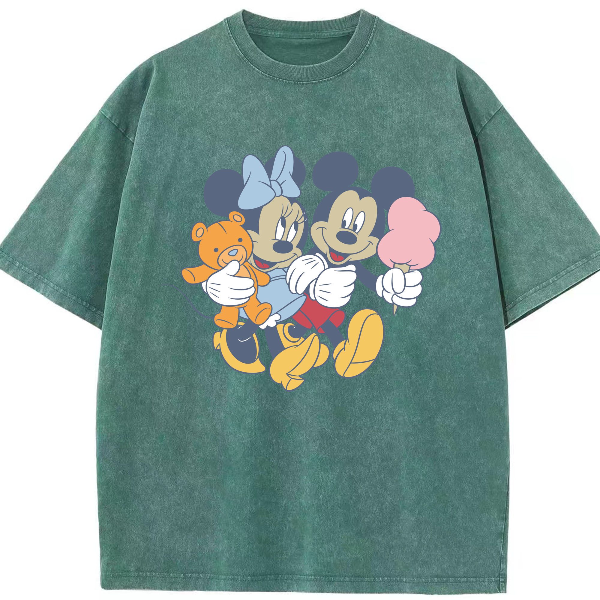 （画像用） ミッキーマウス Mickey Mouse 綿100% ヴィンテージ風 半袖Tシャツ（フロントプリント）